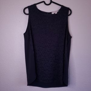 LOFT Textured Back Pleat Tank Top